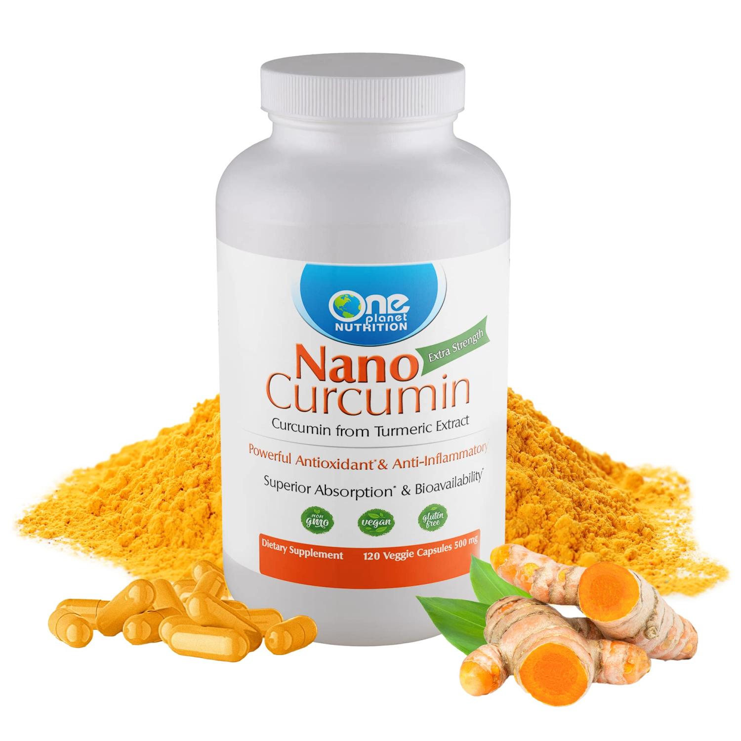 One Nutrition Nano Curcumin 500 mg, Turmeric Curcumin Water