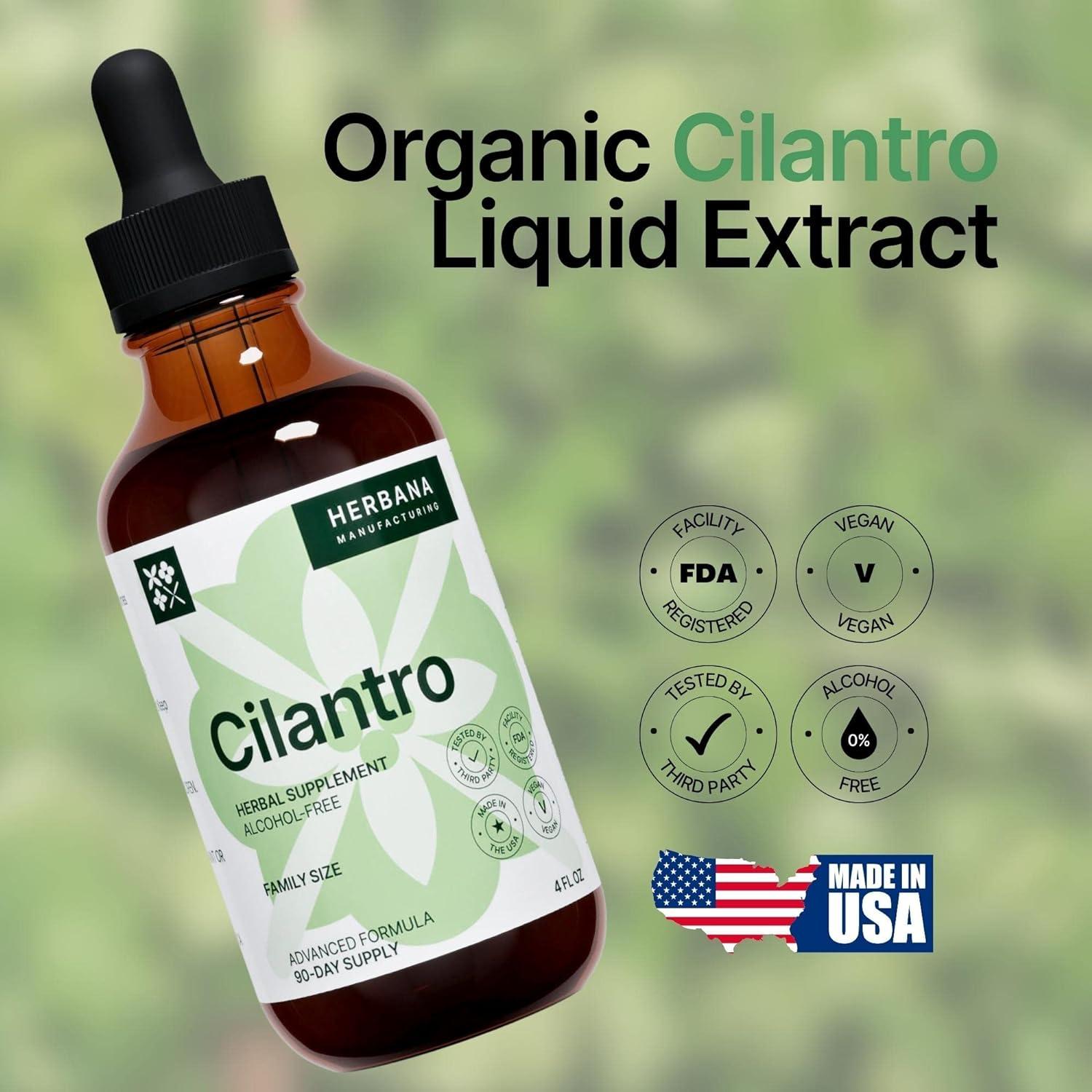 HERBANA MANUFACTURING Cilantro Leaf Drops for Body Cleansing and Detox