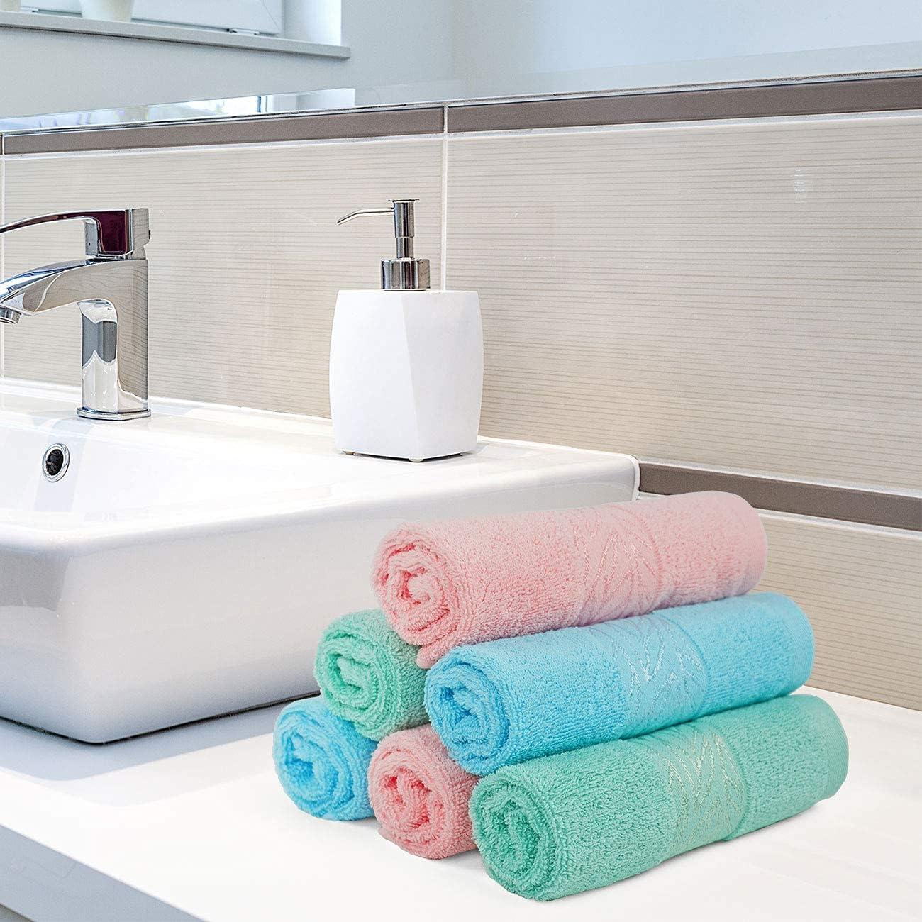  Cleanbear Hand Towel Face Towel Set,100% Cotton, Assorted  Colors Hand Towels, Size 29 x 13, 6-Pack 6 Colors : Home & Kitchen