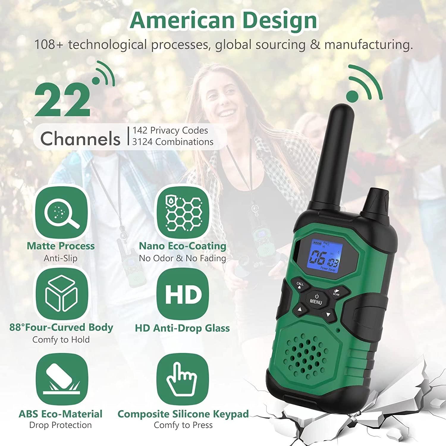 Walkie Talkies Voice Scrambler with Earpiece for Adults Outdoor CS Hiking  Hunting Travelling Long Distance Pack Two Way Radio with Six Way Gang  Char 通販