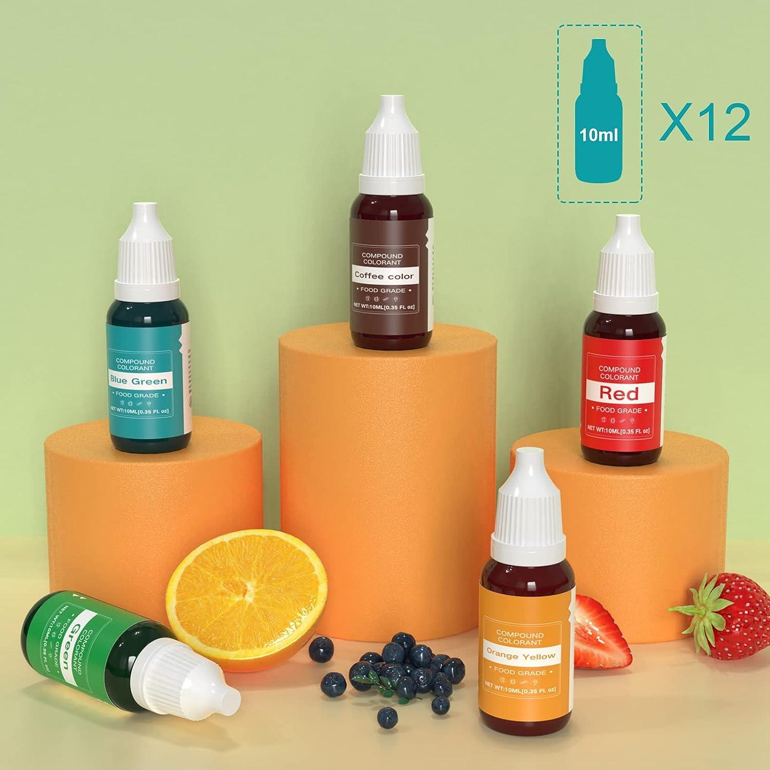 12 Color Food Grade Liquid Food Coloring Set for Cake Decorating
