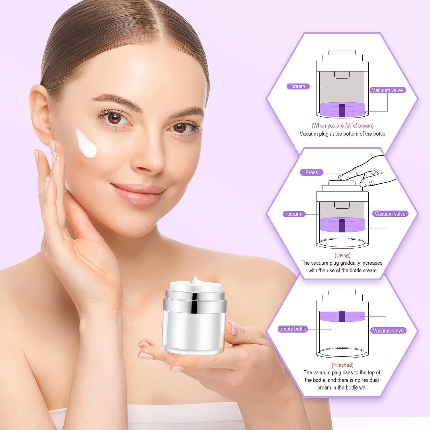 Moisturizer Pump Dispenser Set Cream Jar Vacuum Bottle with Airless