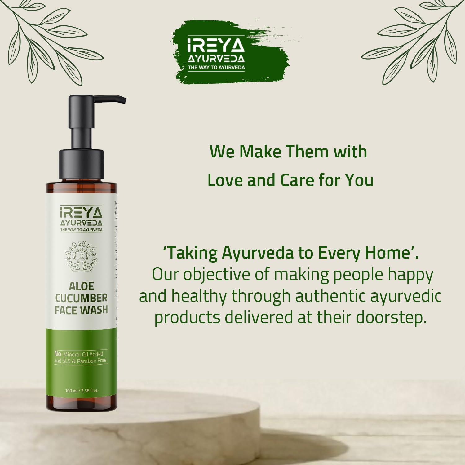 Aloe Vera Cucumber Face Wash 100ml | Vegan Cruelty-Free Cleanser for Men &  Women