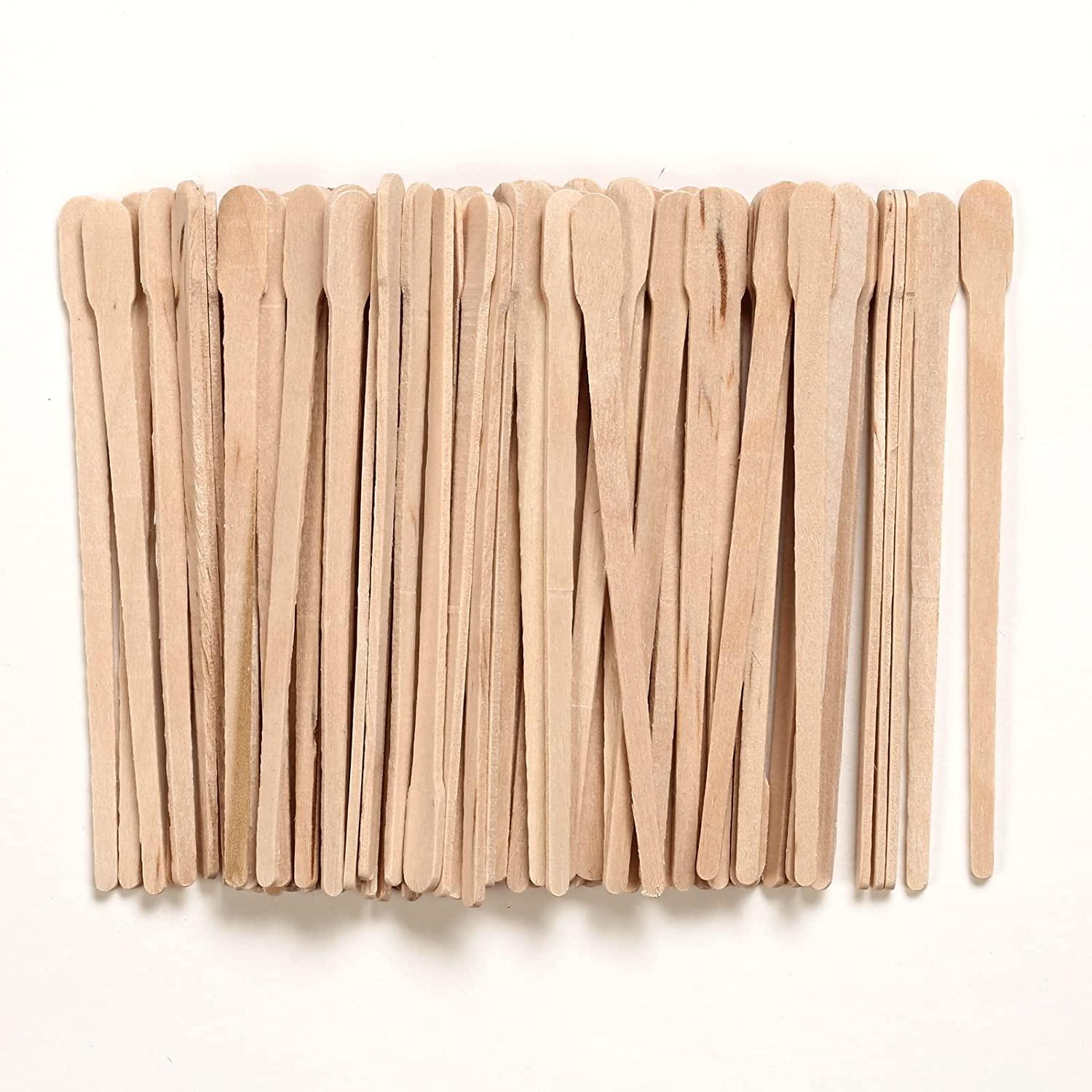 Wooden Wax Sticks HOOMBOOM 300 Pcs Waxing Sticks 4 Style Assorted