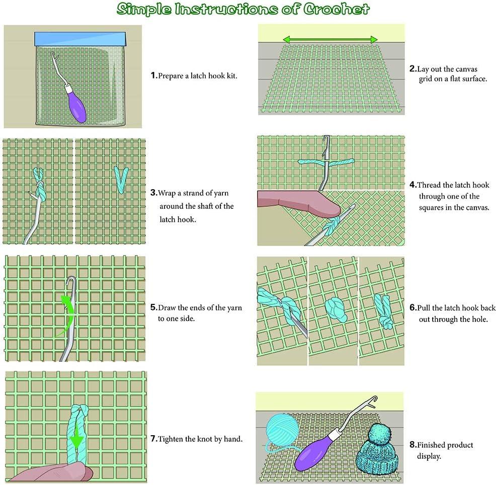 5 Pieces Different Size Latch Hook Set, Latch Hook Crochet Needle