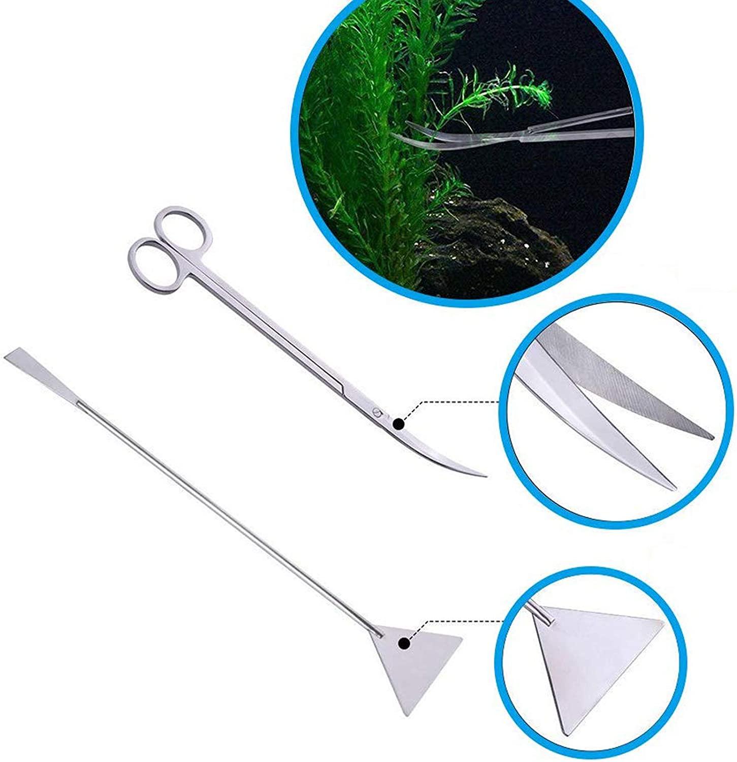 Fistoy Aquarium Scissor Tweezers Spatula Tool 4 in 1 Stainless Steel Aquatic Plants