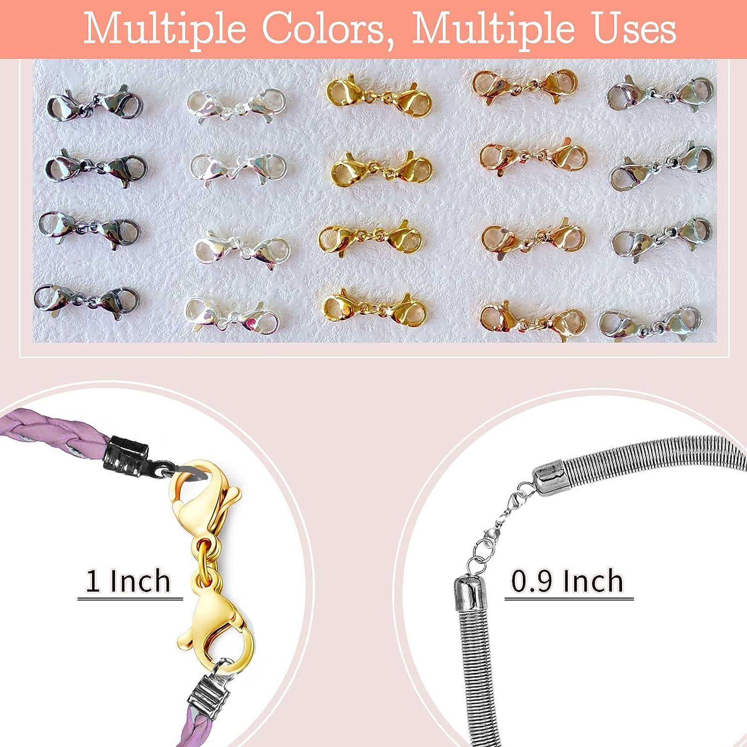 Double Lobster Clasp Extender Necklace Clasp Connector Bracelet Extension,Gold  and Silver Lobster Claw Clasp Double Opening Jewelry Clasps for DIY Jewelry  Making Women Girls 8pcs Silver 0.9 Inch