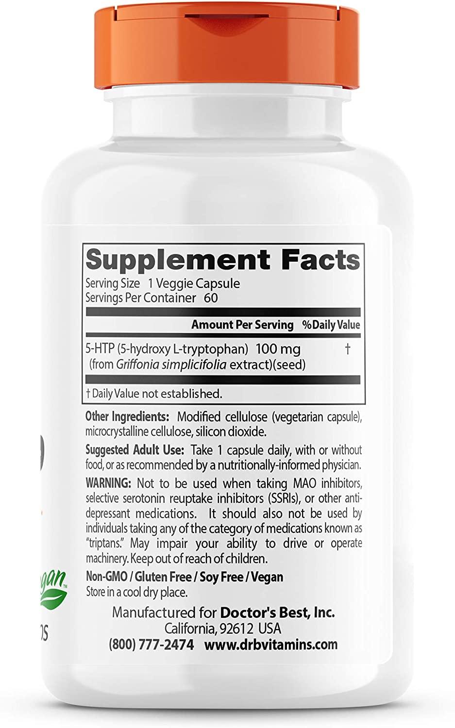 Doctor's Best 5-HTP 100 mg 60 Veggie Caps