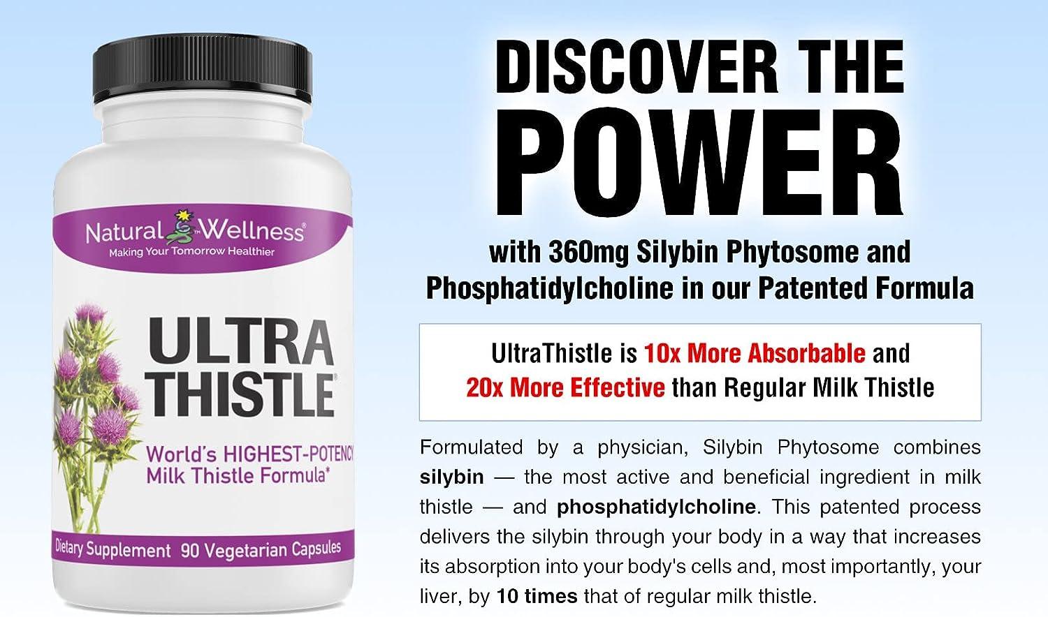 Herbal Liver Cleanse & Detox Milk Thistle Formula UltraThistle Pure