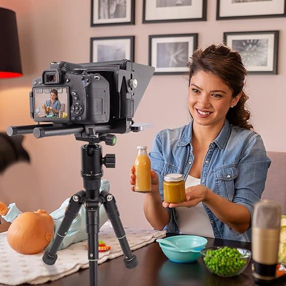 ILOKNZI Portable Mini Teleprompter with Remote Control and Free