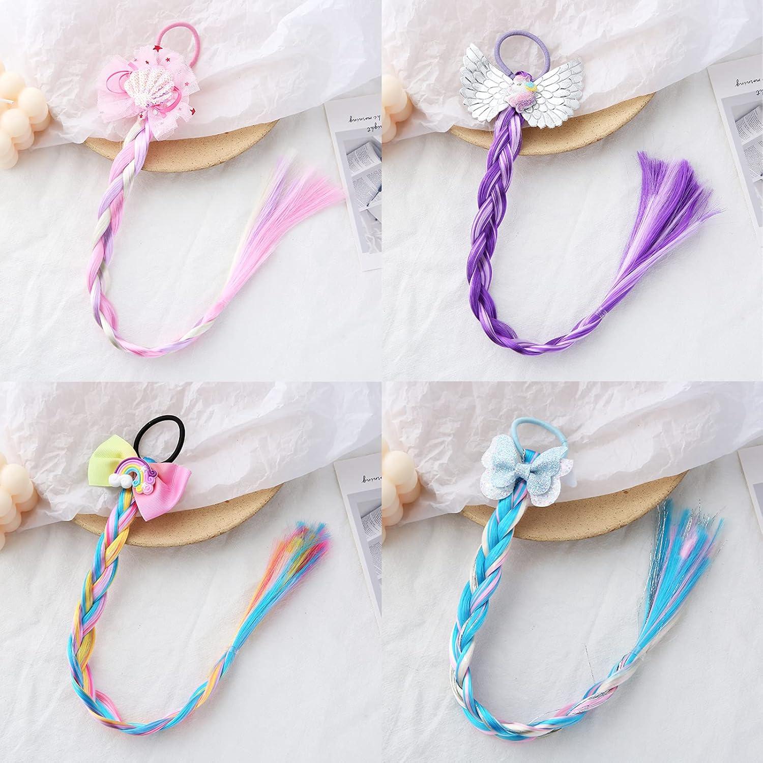 Finestyle Hair Braided Extension mit niedlichen Clips Schleifen für Mädchen Teen