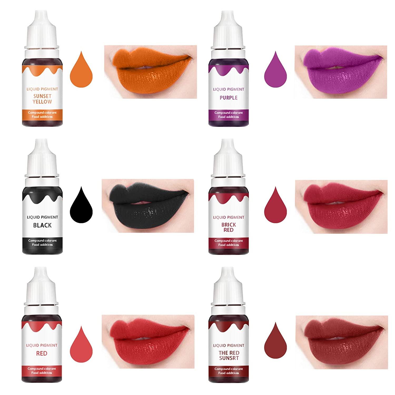 KYDA 12 Colors Lipstick Liquid Pigment Set,DIY Lip Gloss Pigment Cosmetic  Dye,Edible Coloring Pure Plant Pigment Only for Lip Gloss Base-Set A