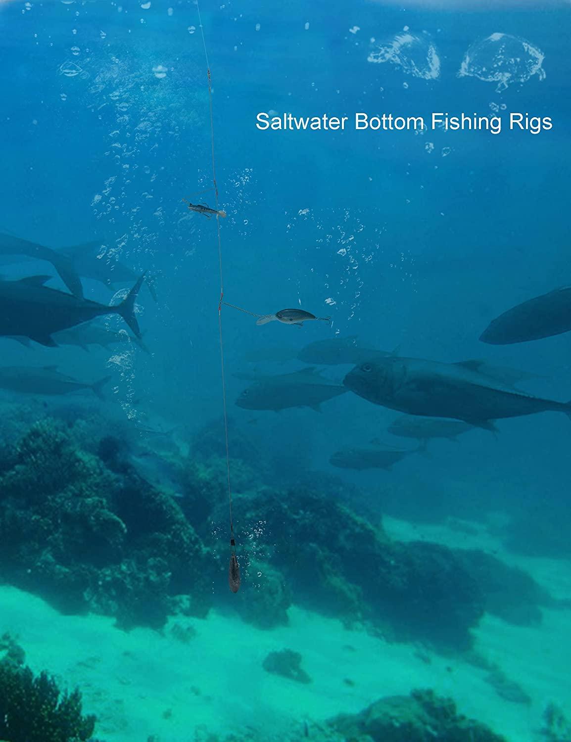 Avlcoaky Fishing Leaders Satwater Bottom Rigs, 12pcs Surf Fishing Steel