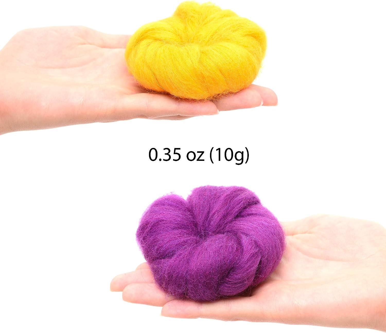 Glaciart One Spinning Fiber Merino Wool - Super Soft 20 Colors (7oz/200gram  Pack) Unspun Roving Wool for Felting and Felting Yarn Craft Supplies 100 -  Colorful