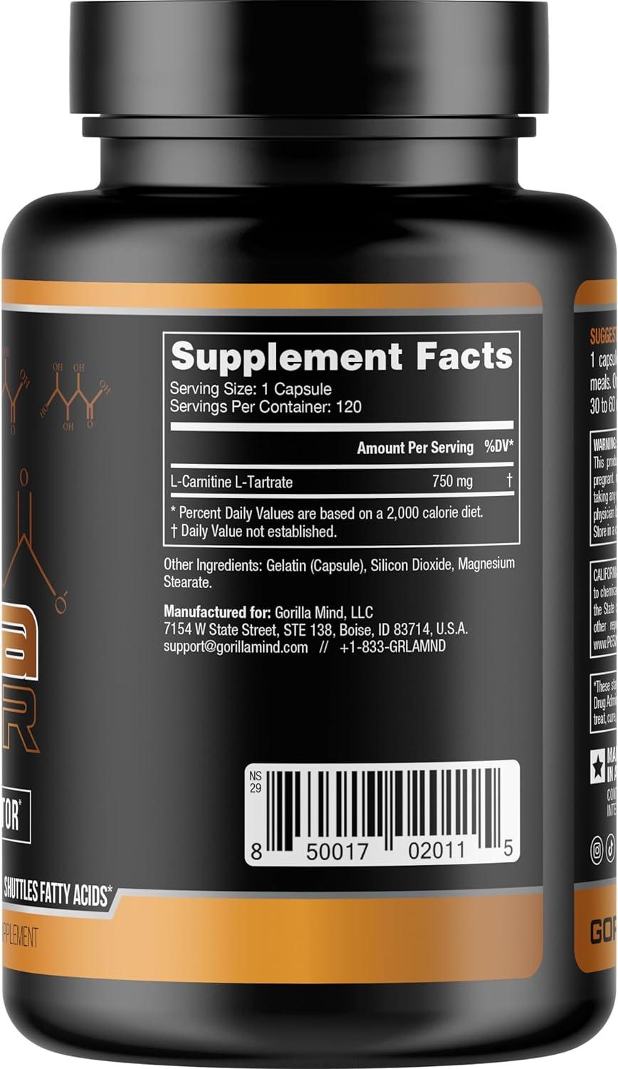 Gorilla Mode AR Carnitine 750mg Capsules Androgen Receptor Upregulator