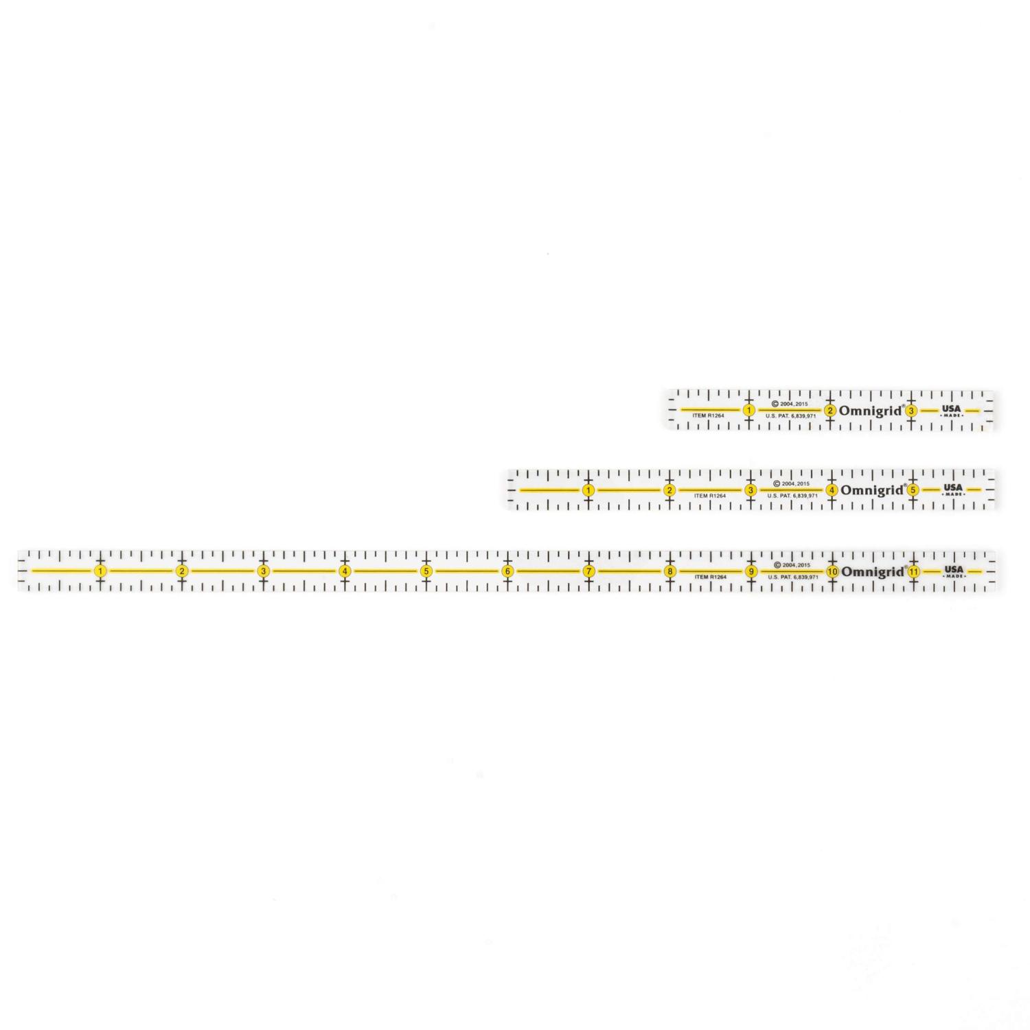 Omnigrid 4 6 12 Inch Marking Ruler Trio Omnigrid 4 6 12 Inch Marking Ruler Trio