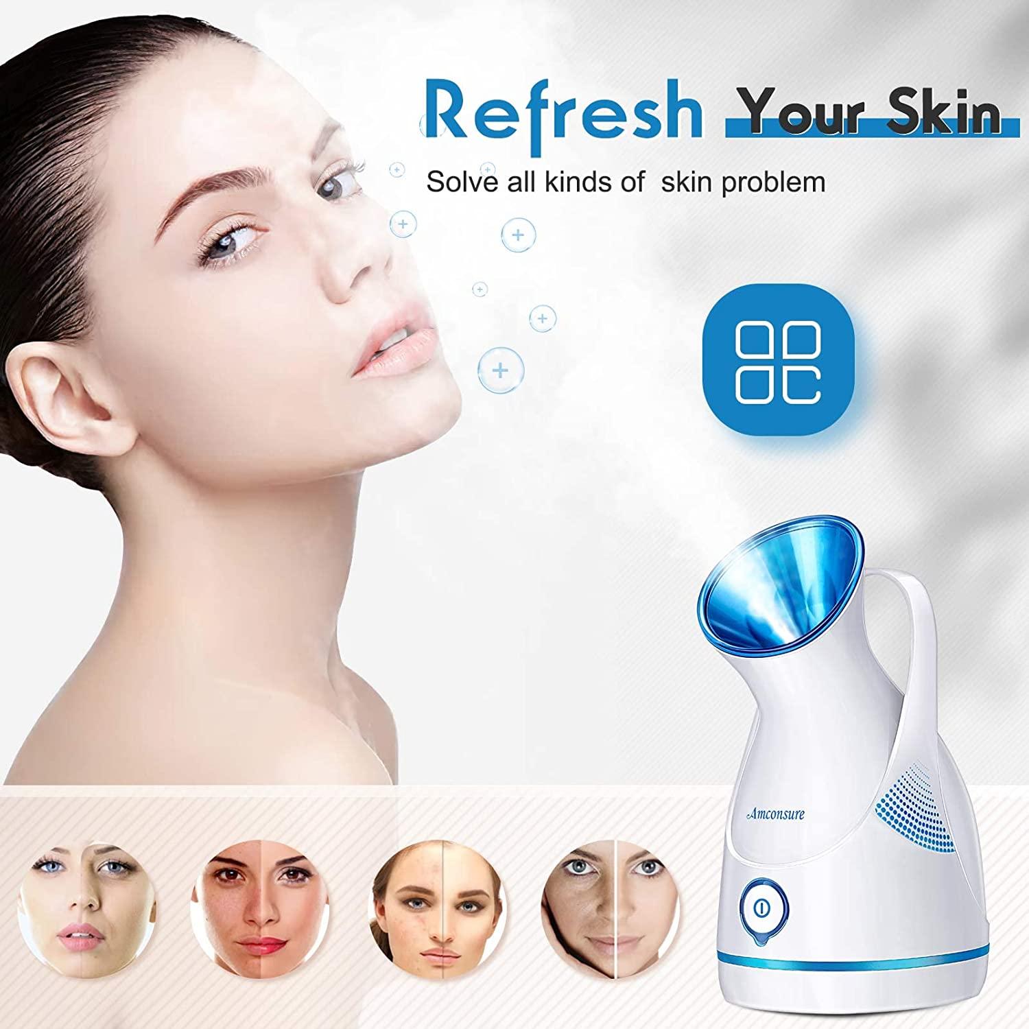 Facial Steamer,Amconsure Face Steamer for Home Facial Deep Cleaning