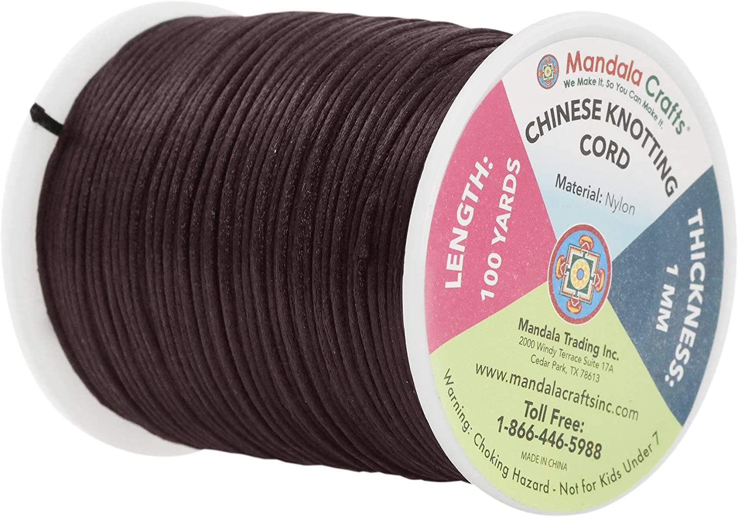 Mandala Crafts Size 2mm Black Waxed Cord for Jewelry Making - 109 Yds Black  W