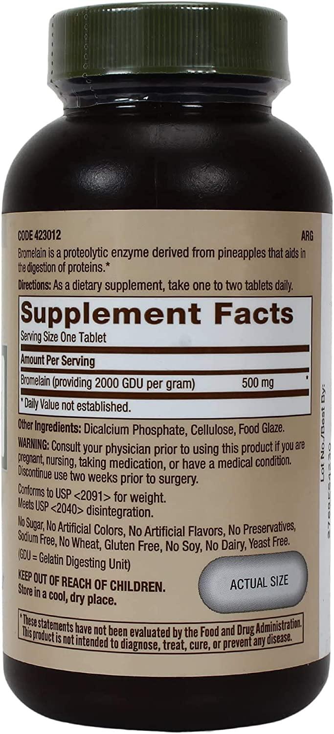 GNC Natural Brand Bromelain 500mg 60 Servings Pure Digestive Enzyme
