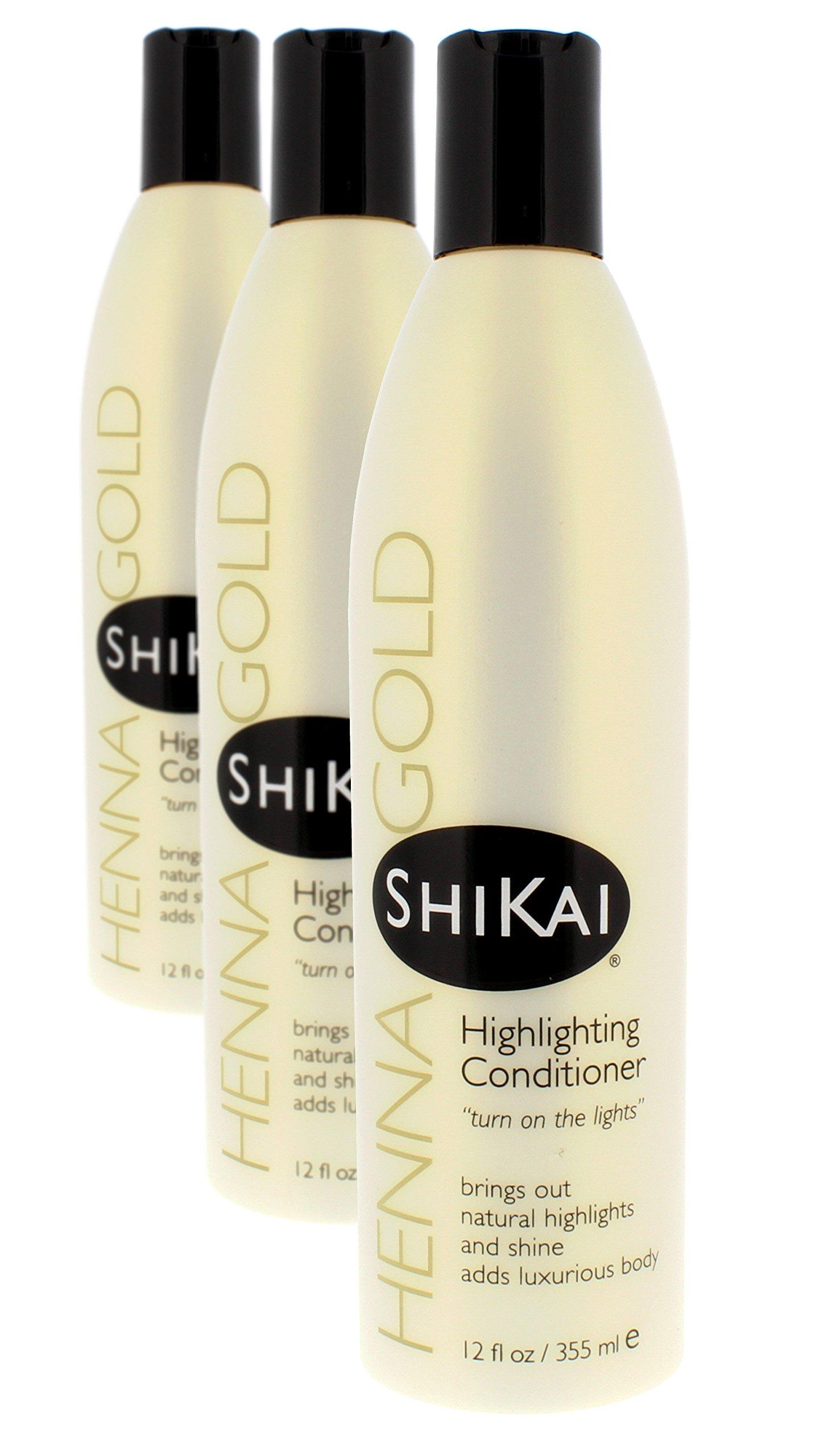 Shikai - Henna Gold Highlighting Conditioner, Brings Out Natural Highlights  & Shine, Adds Luxurious Body, Plant-Based Formula with Non-Coloring Henna  (Natural Fragrance, 12 fl oz, Pack of 3)