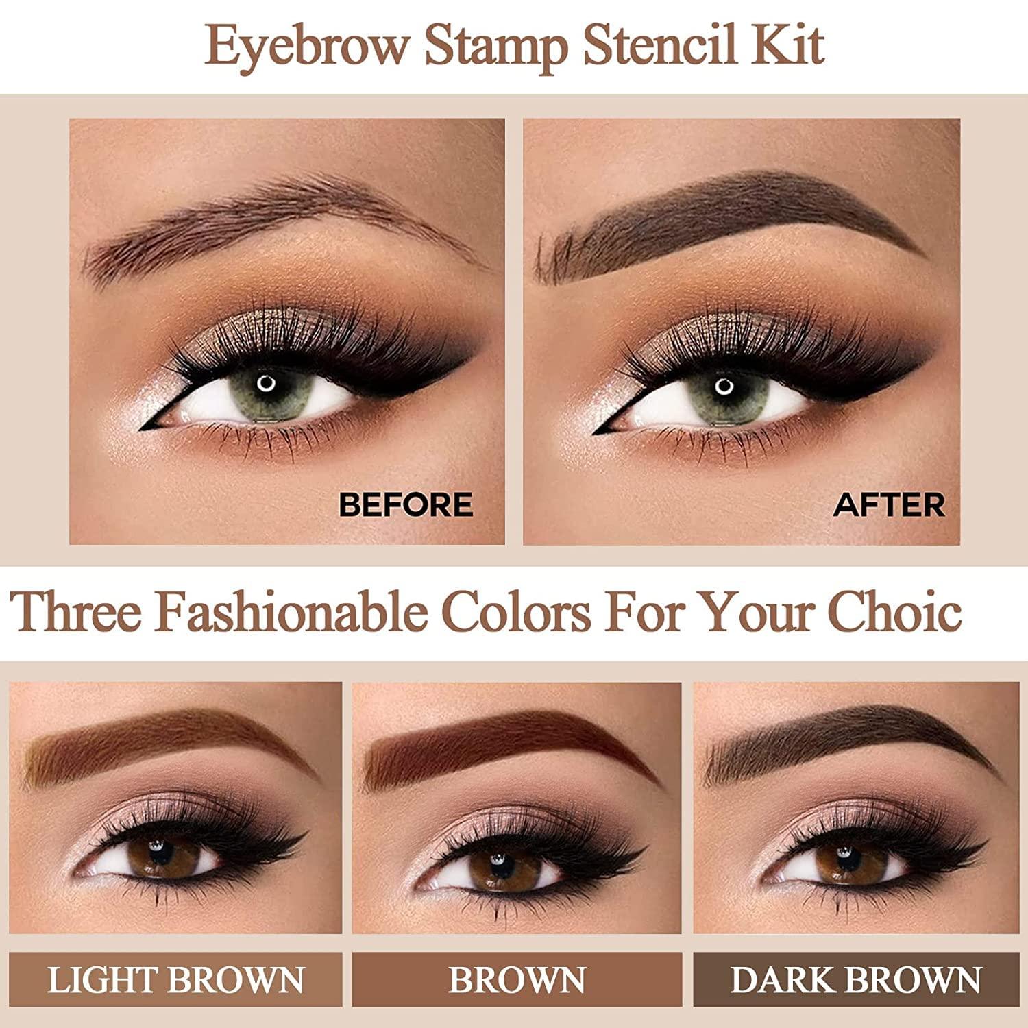 FFSTA Brow Stamp Stencil Kit 13 Piece Set in Dark Brown