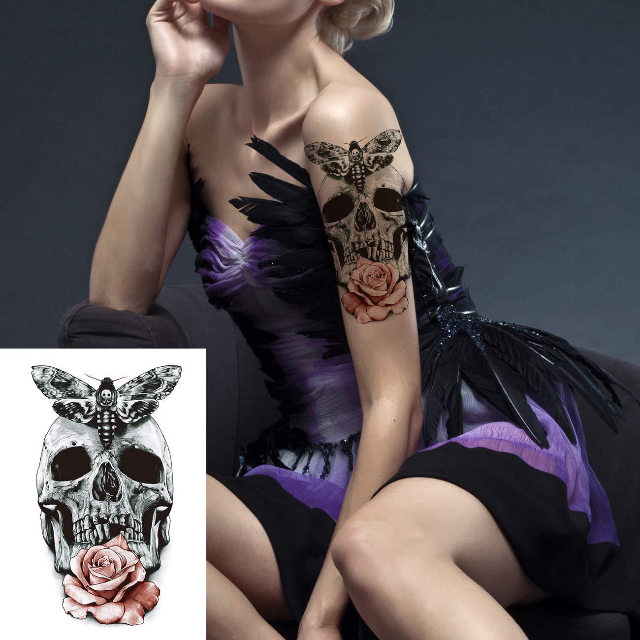 PADOUN Temporary Tattoo Sleeves for Women & Men 12 Sheets Halloween