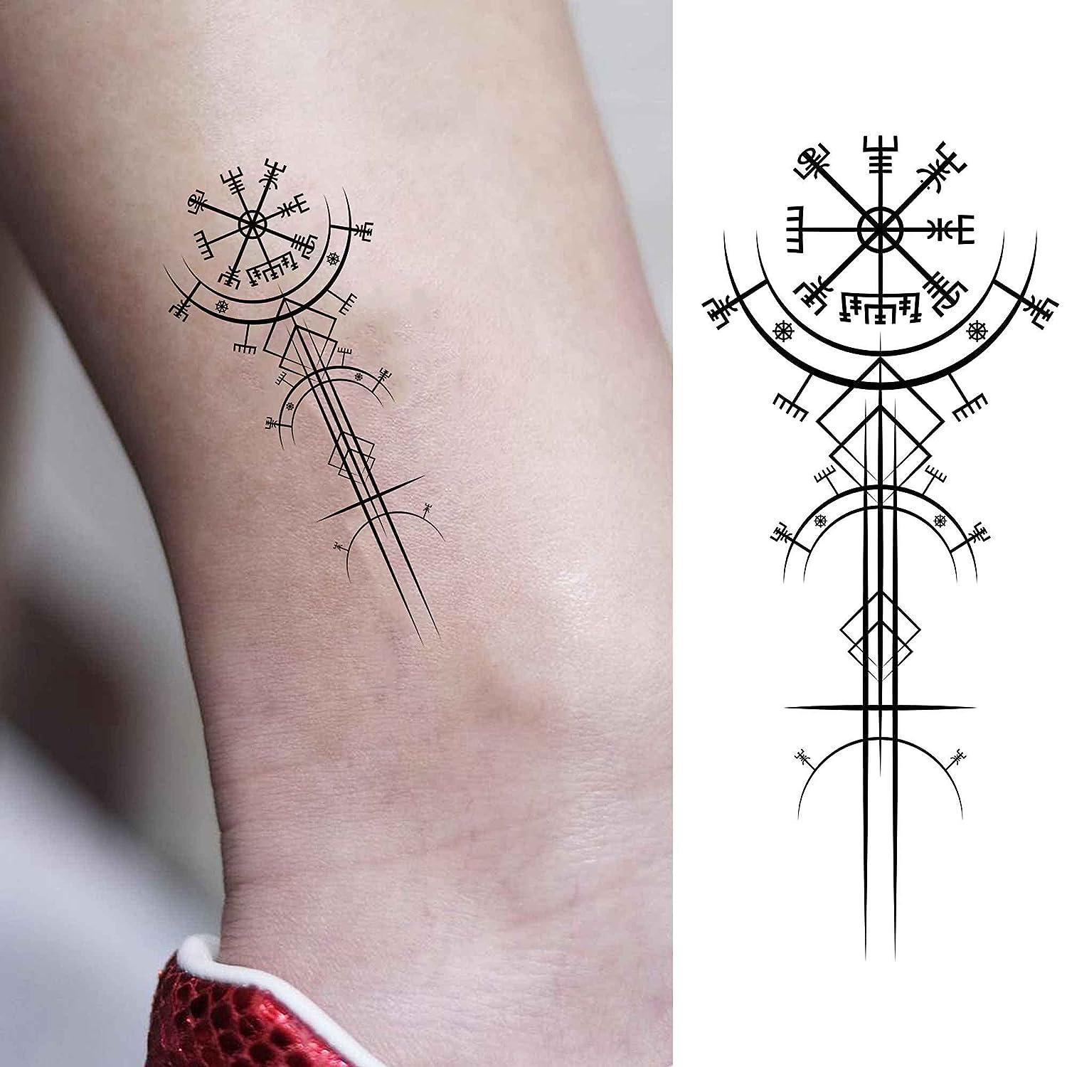 Temporary Tattoo Stickers Black Rose Compass Moon Mountain Fake Tatto  Waterproof Tatoo Chest Neck Arm Small Size for Women Men - AliExpress