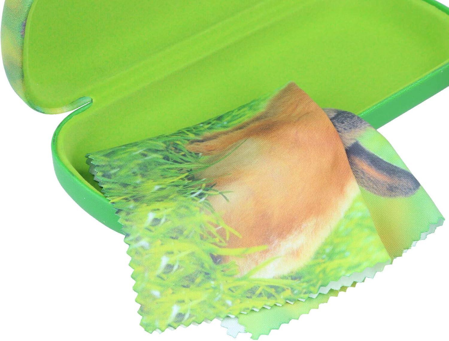 Paule & Knopf Custodia Rigida Per Occhiali FLUFFY Con Gatto Primaverile E Panno In Microfibra - 156x65x36 Mm - 2