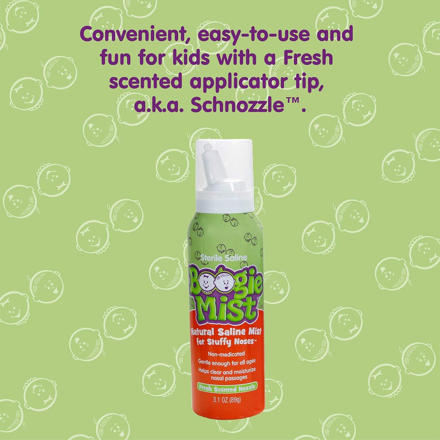 Baby Saline Nasal Spray by Boogie Mist, Nasal Decongestant, Made with