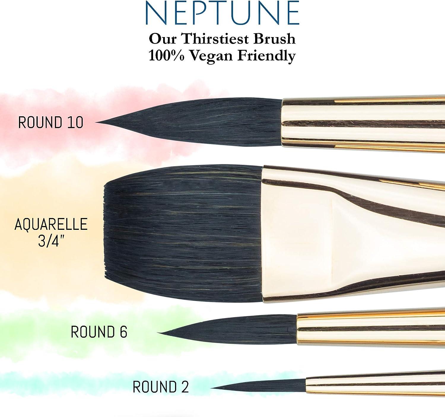 Princeton Neptune Watercolor Brushes 4750 Series 4pc Soft Synthetic