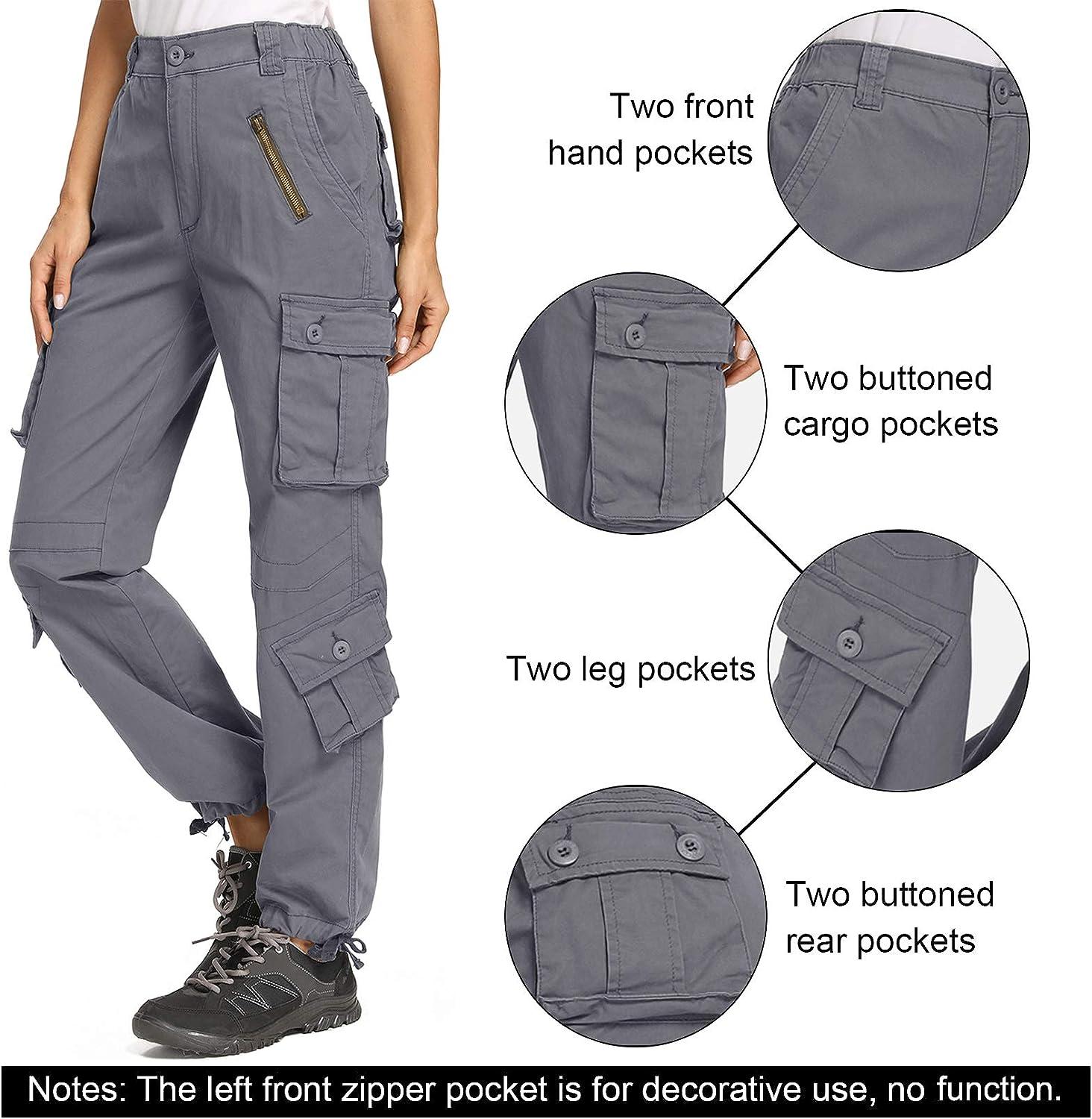Alfiudad Womens Cargo Pants with Pockets Casual Military Army