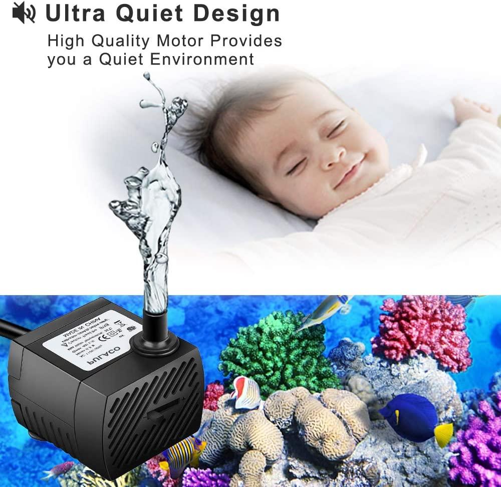 PULACO 95GPH Mini Submersible Water Pump Ideal for Aquariums, Ponds