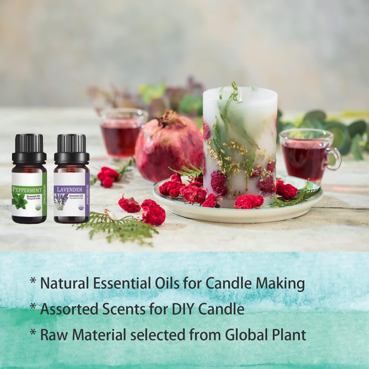 HERBROMAS Essential Oil Set Top 16 Aromatherapy Oils for Candle