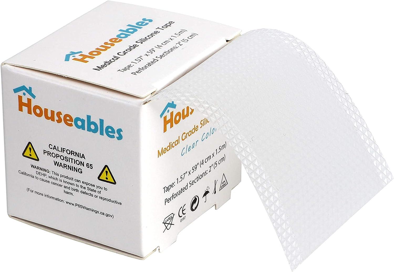 Houseables Silicone Scar Sheets Treatment Tape 1.57 x 59 with 2