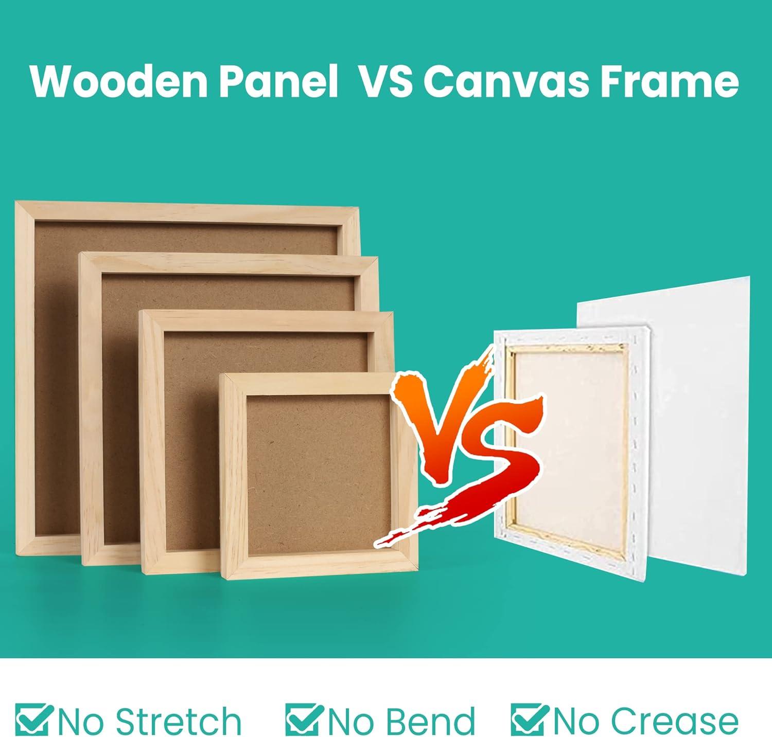 EYSOLD Wood Canvas Boards Unfinished Wooden Panel Boards Wood Paint