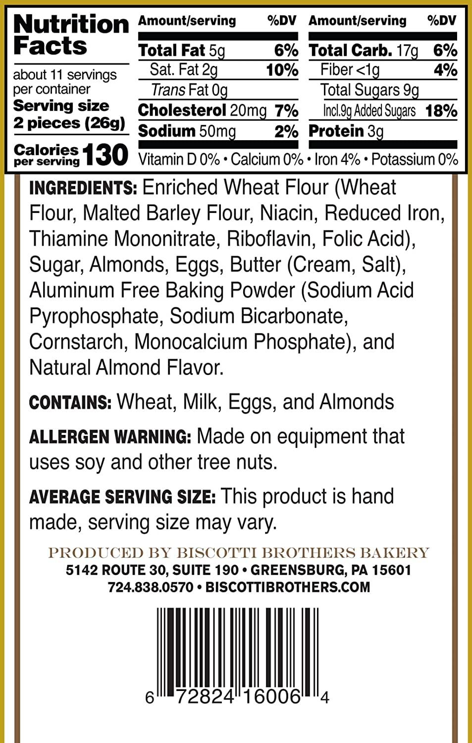 Biscotti Brothers Bakery Almond Biscottini, 10 Ounce