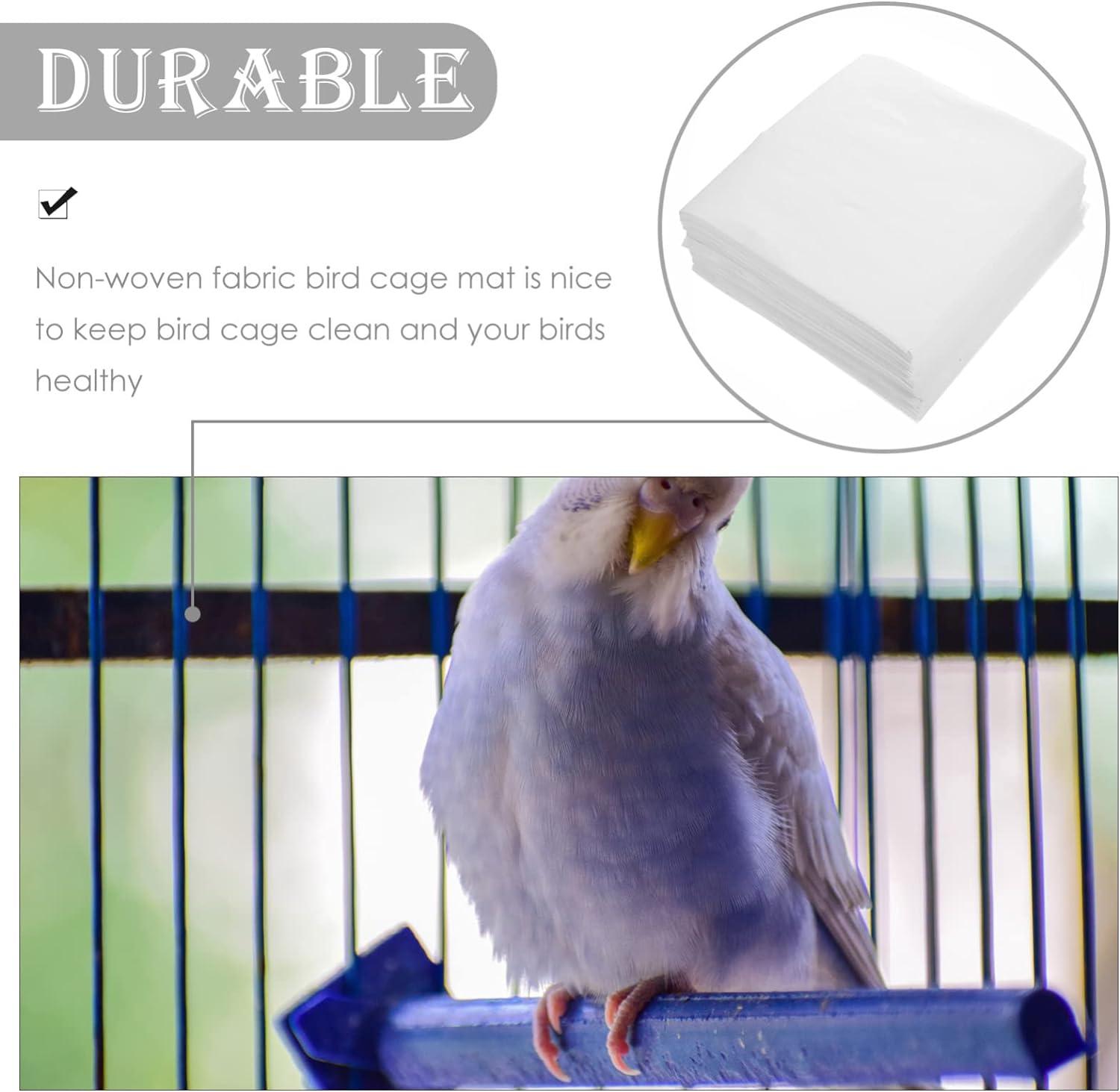 Image showcasing 300pcs PATKAW Disposable Bird Cage Liners - Large Parrot Cage Sheet for ...