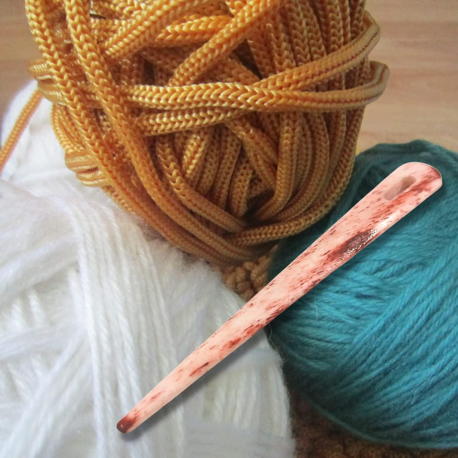Knitting Fork Big Eye Needle Kit Wooden Hand Weaving Ancient