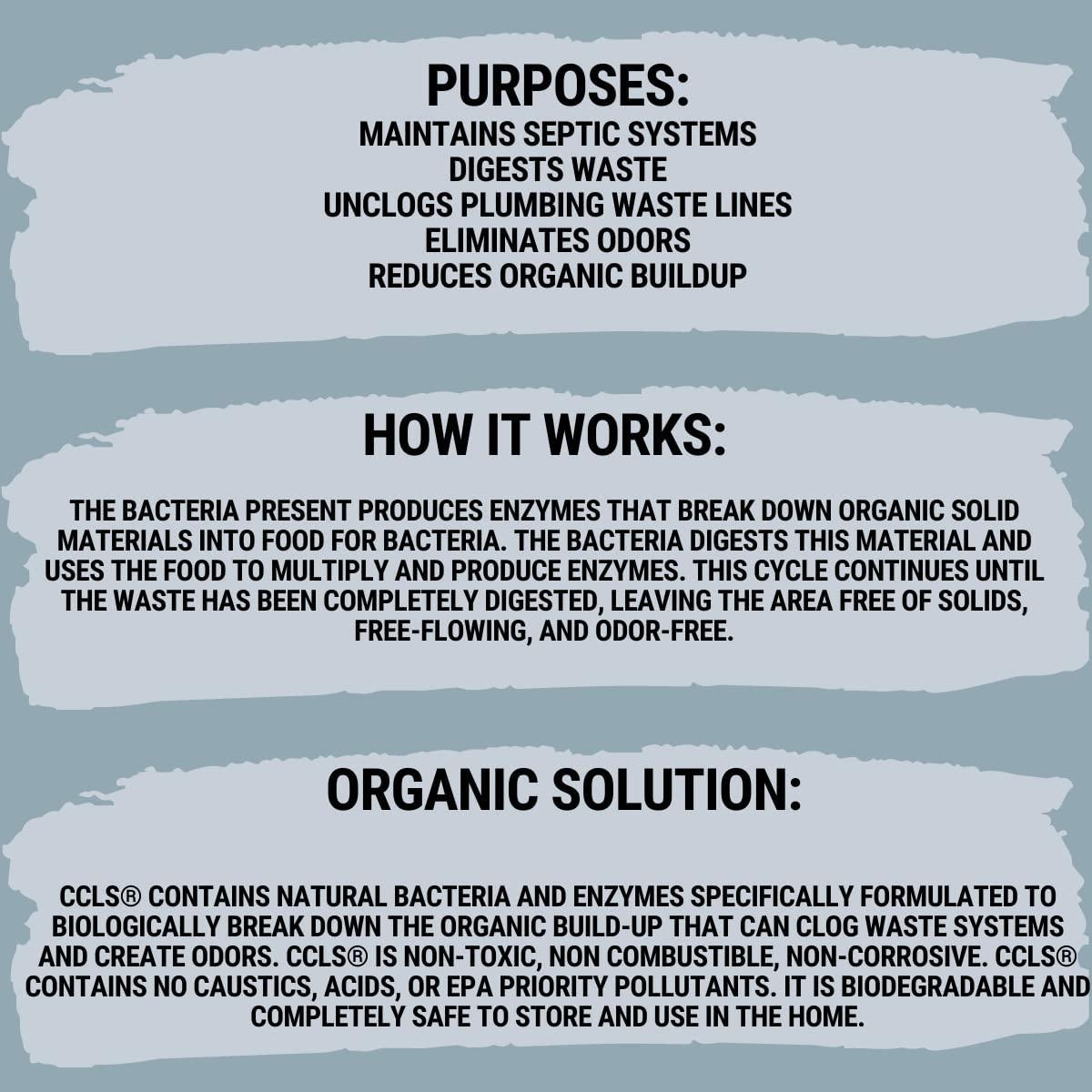CCLS Septic Tank Treatment Additive Organic Enzyme Producing Bacteria