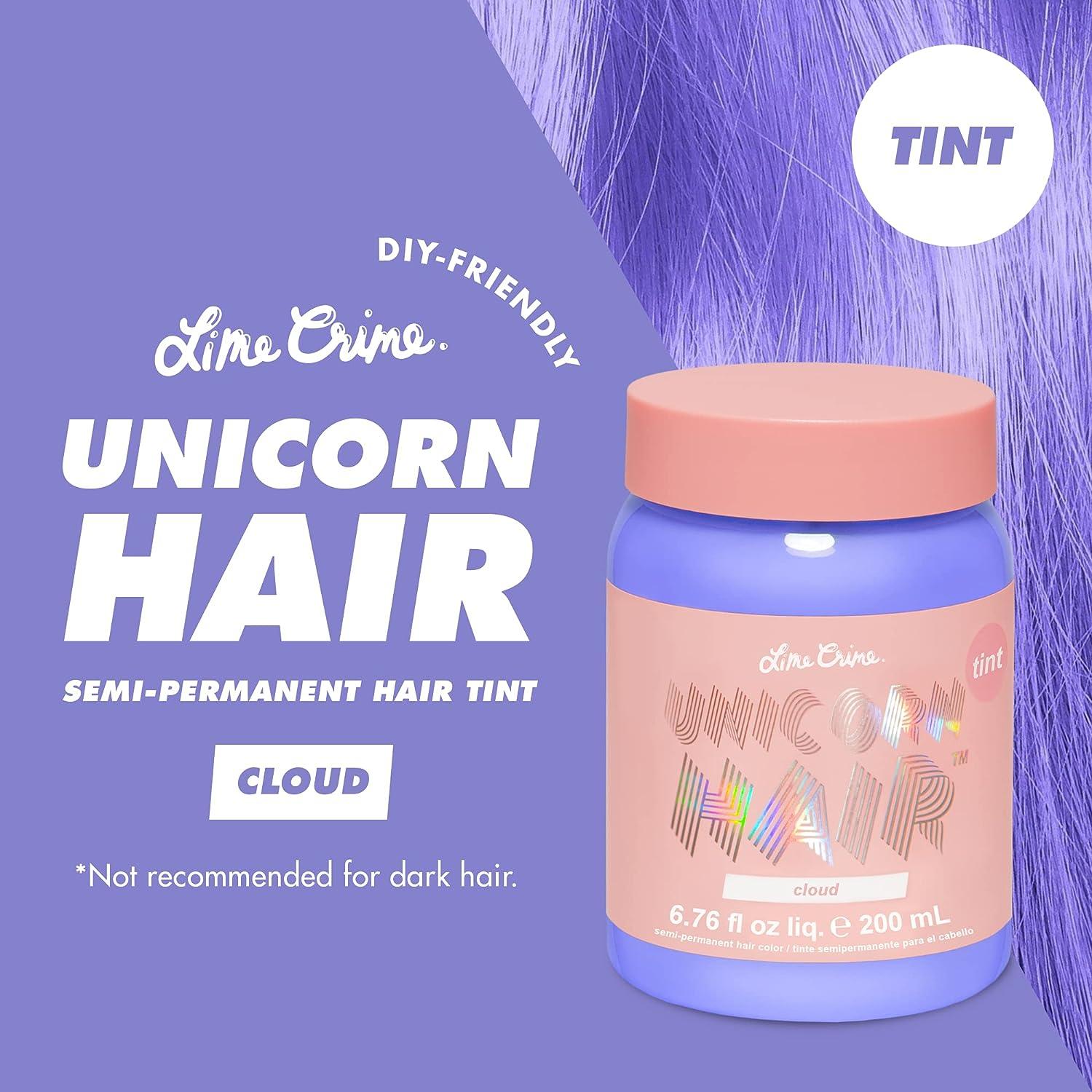 Lime Crime Unicorn Hair Tint Cloud Periwinkle Blue SemiPermanent Hair Color DamageFree
