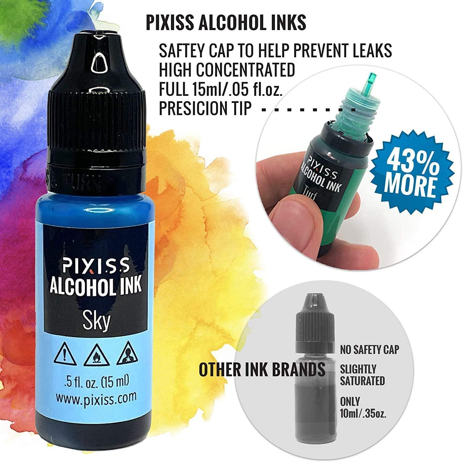 Pixiss Browns Alcohol Inks Set, 5 Highly Saturated Brown Alcohol Inks, for  Resin Petri Dishes, Alcohol Ink Paper, Tumblers, Coasters, Resin Dye