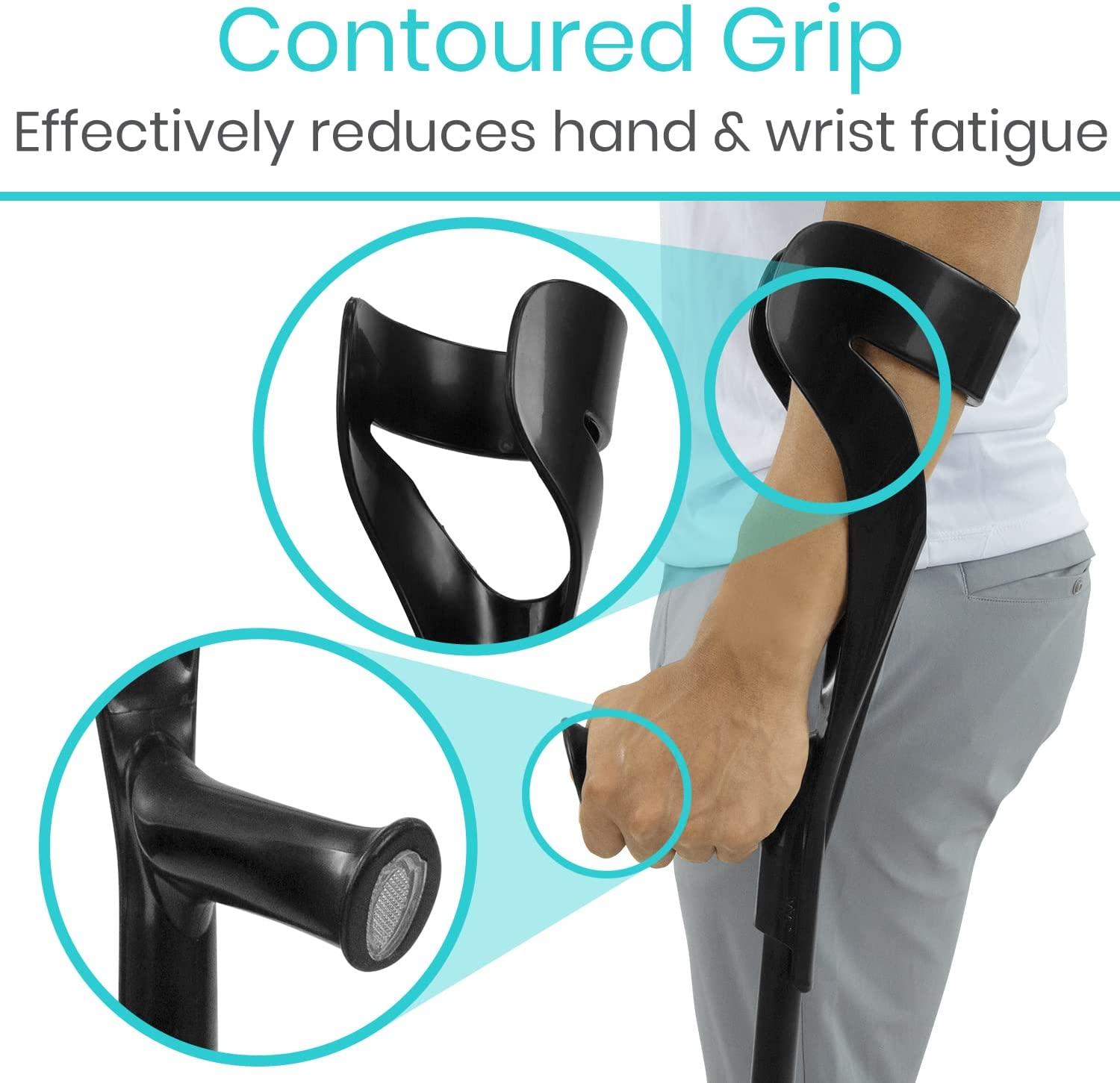 Vive Forearm Crutches (Pair) Lightweight Adjustable Forearm Crutches