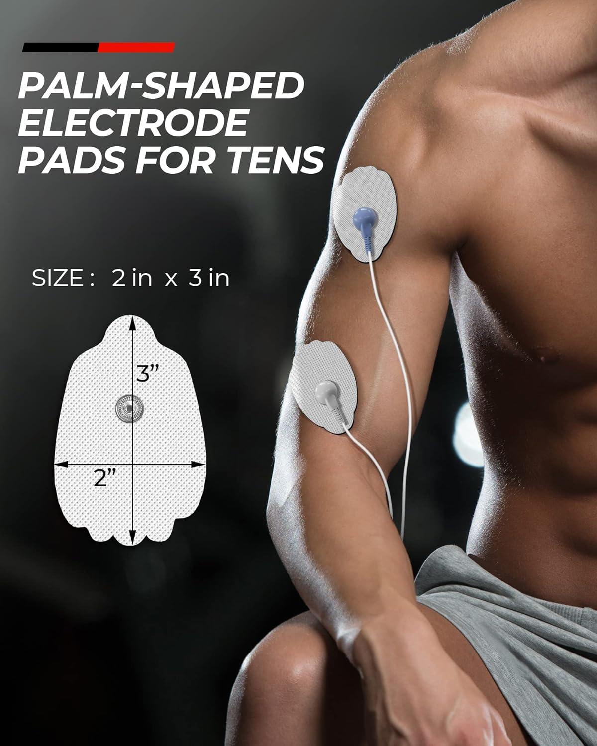 20-Pack TENS Unit Replacement Pads, Long-Lasting Snap Electrodes for 50  Times of Use per Pad, AVCOO Latex-Free TENS Pads Set Compatible with TENS  EMS