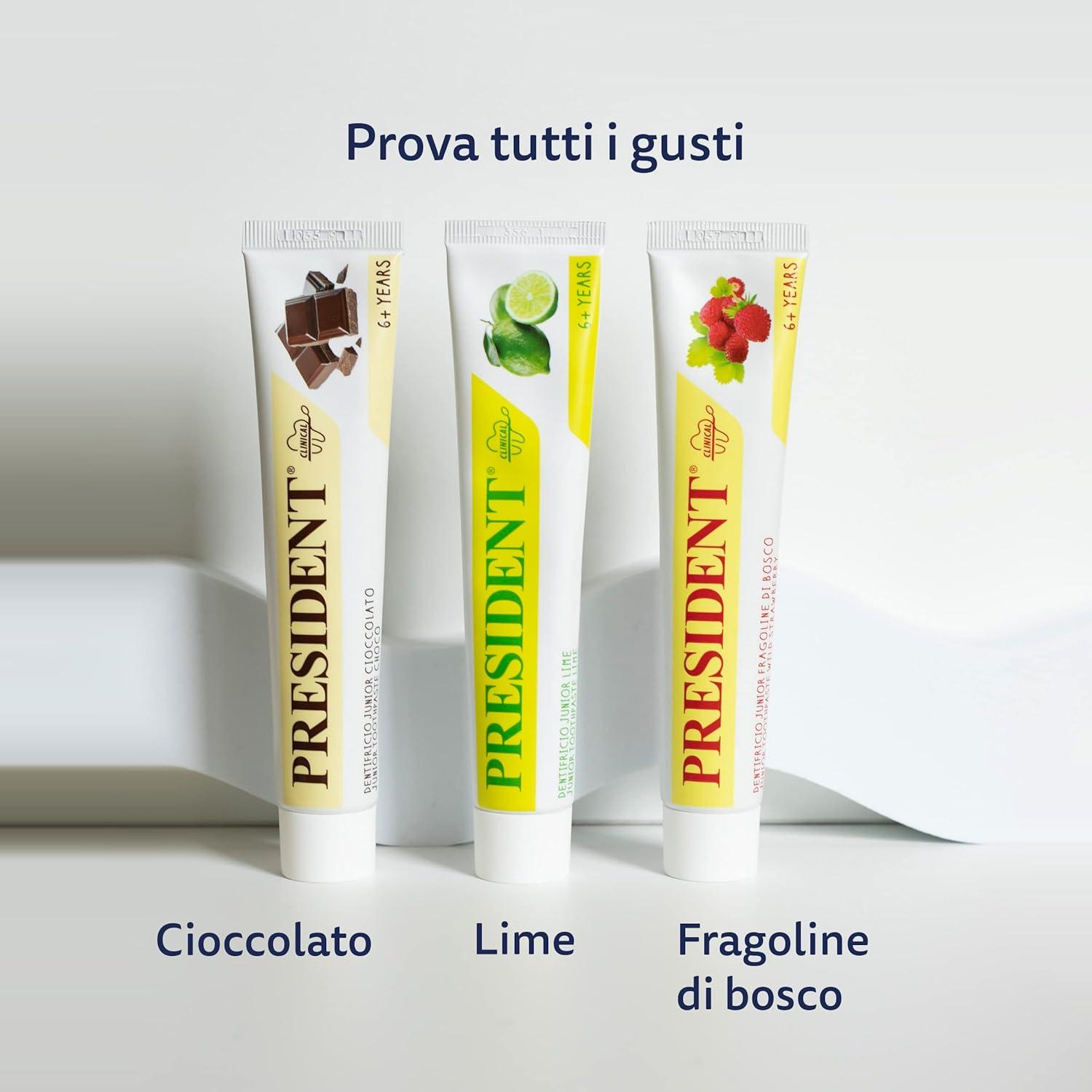 President Junior Toothpaste 6+ for Kids - Chocolate Flavor Anticavity ...