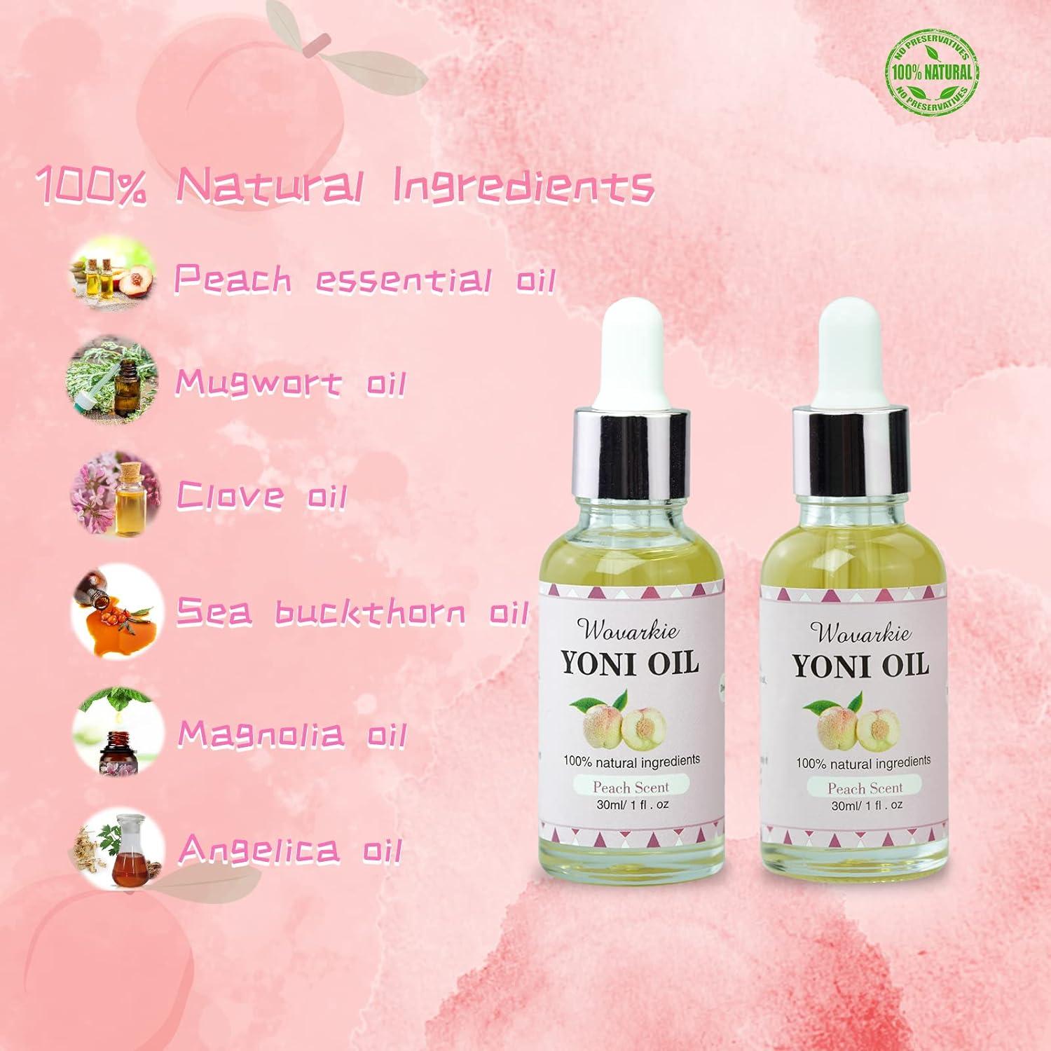 2 Packs Yoni Essential Oil for Women 1 fl oz/30 ml Feminine Oil Intimate  Deodorant for Women Eliminates Odor and Restores Ph Balanced 100% Natural  Feminine Serum Made with Peach Essential Oils