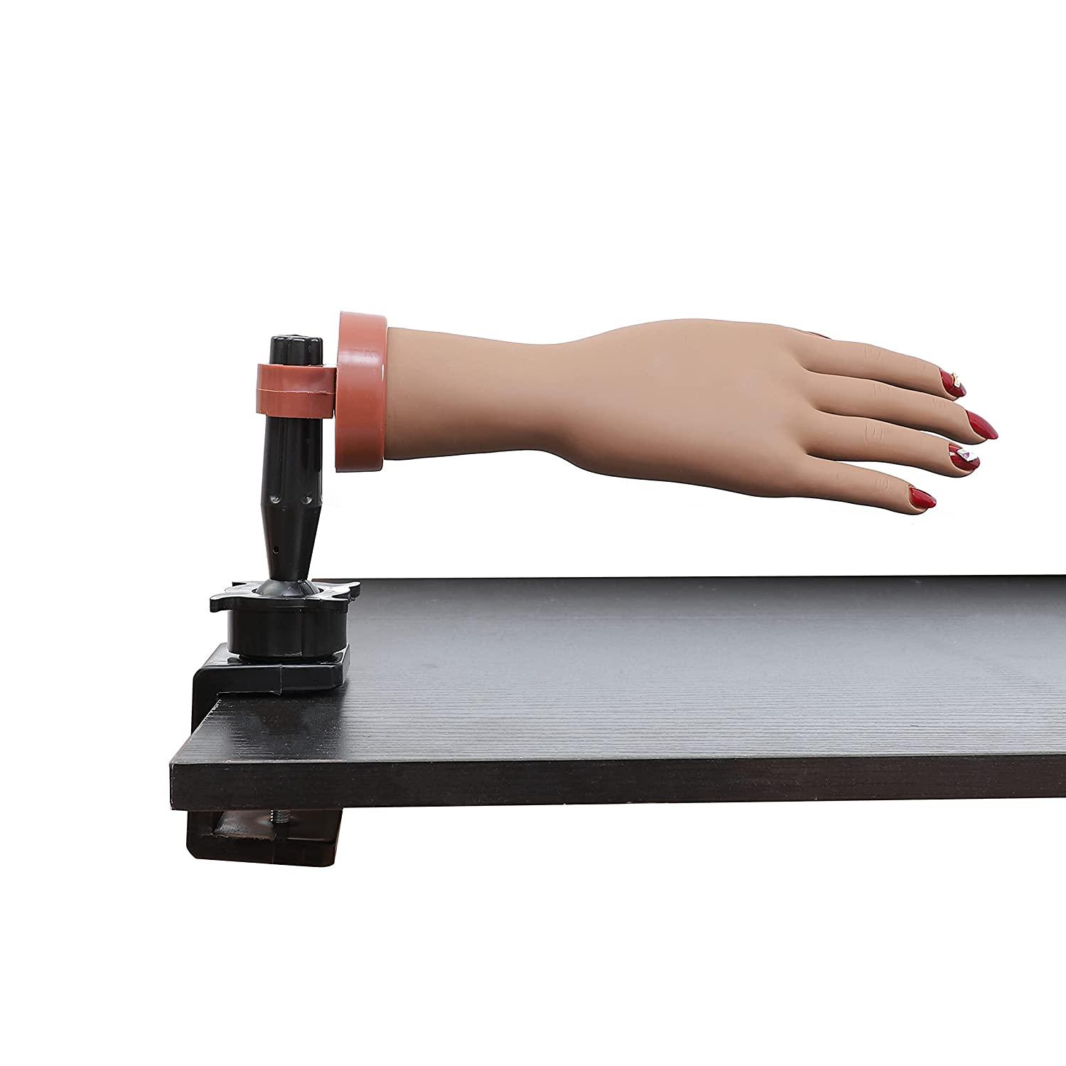 Acrylic Nails Practice Hand with Clamp for Nail Art Training - Kit B