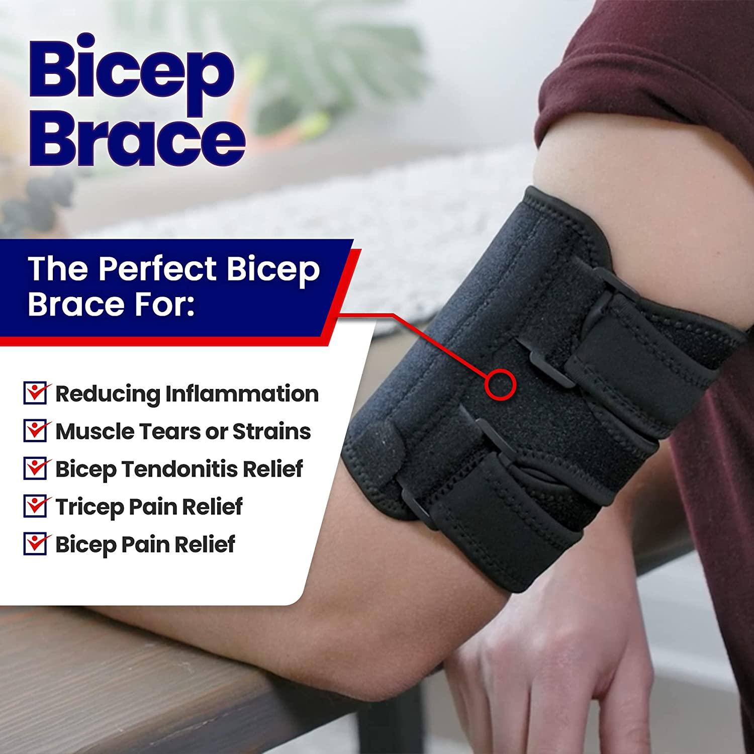 Bicep Tendonitis Brace Compression Sleeve Triceps & Biceps Muscle Support For Upper Arm
