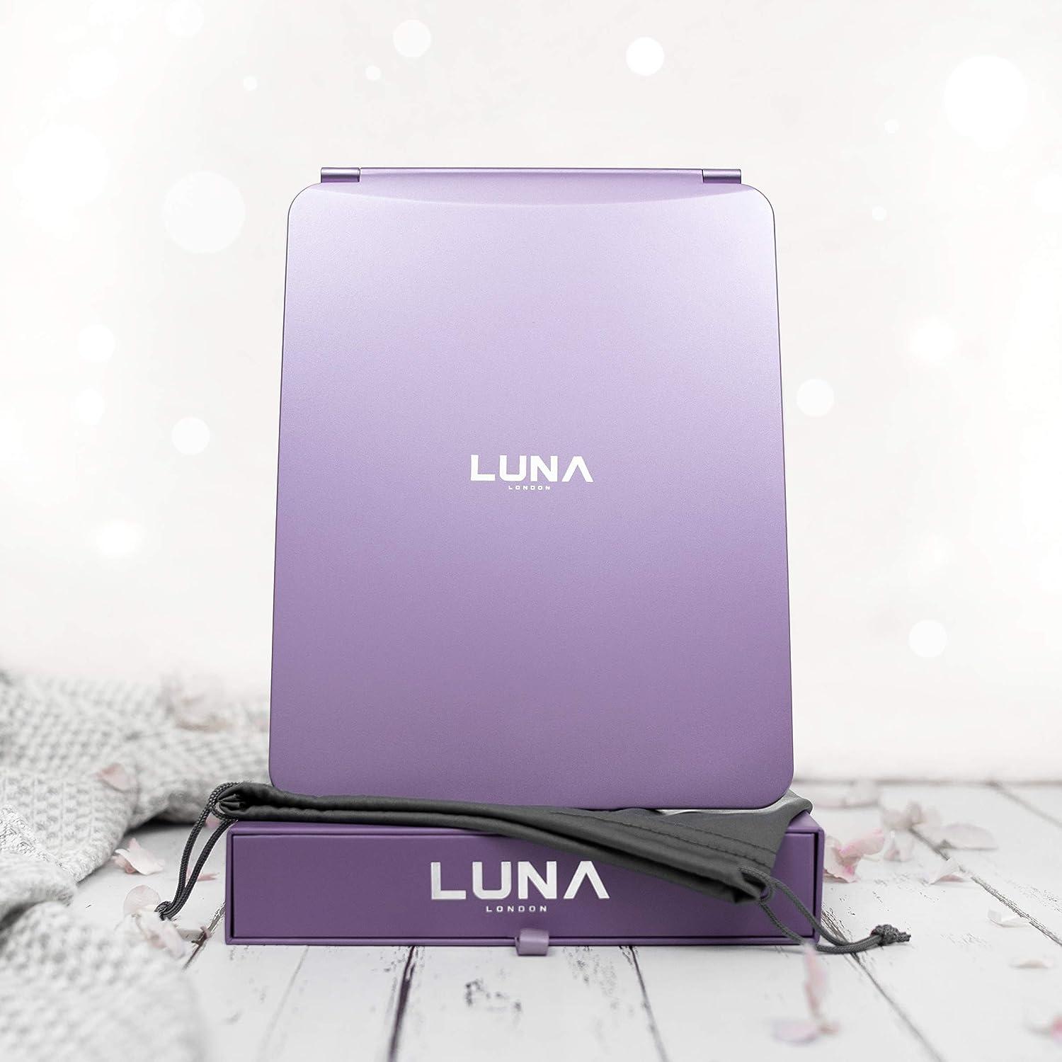 LUNA London Eclipse LED Lighted Travel Vanity Makeup Mirror 3 Colour