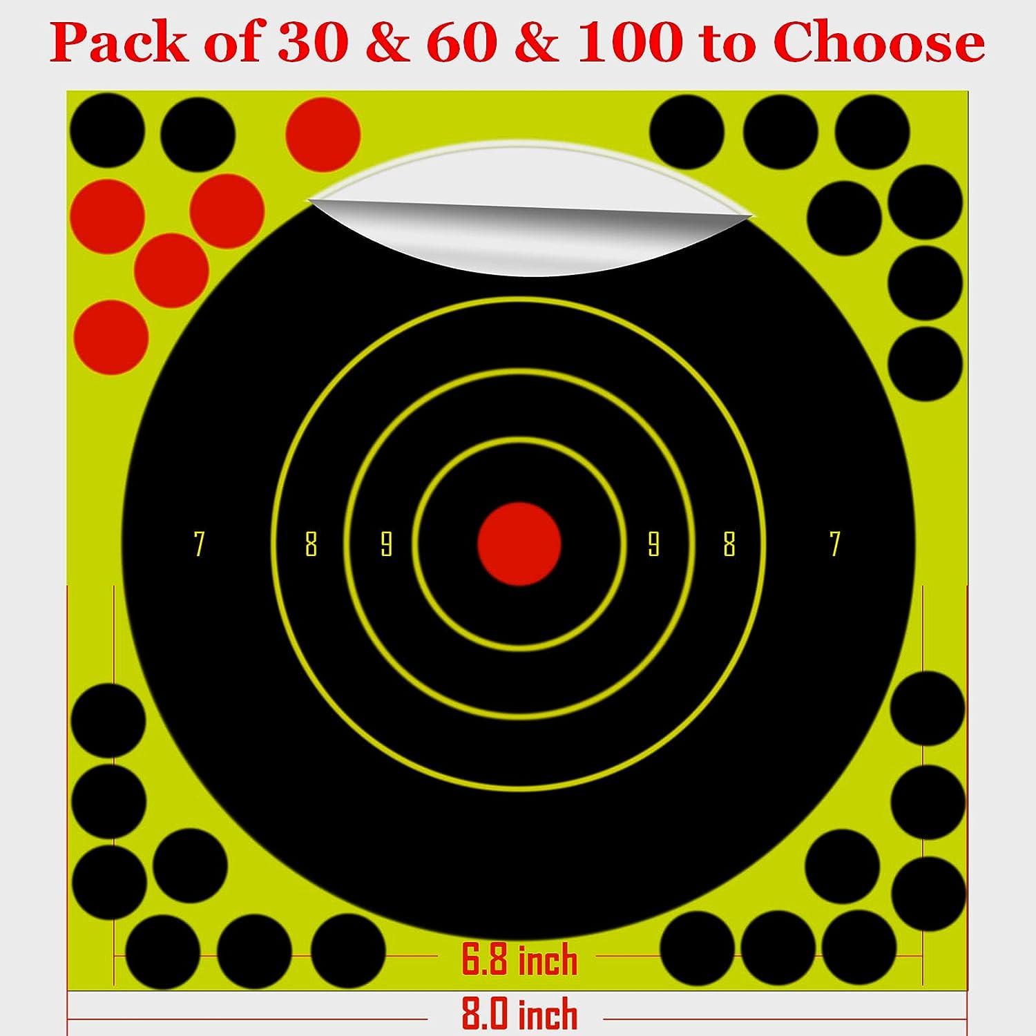  Splatterburst Targets - 10 inch Stick & Splatter Reactive Self  Adhesive Shooting Targets - Gun - Rifle - Pistol - Airsoft - BB Gun -  Pellet Gun - Air Rifle (100 Pack) : Sports & Outdoors