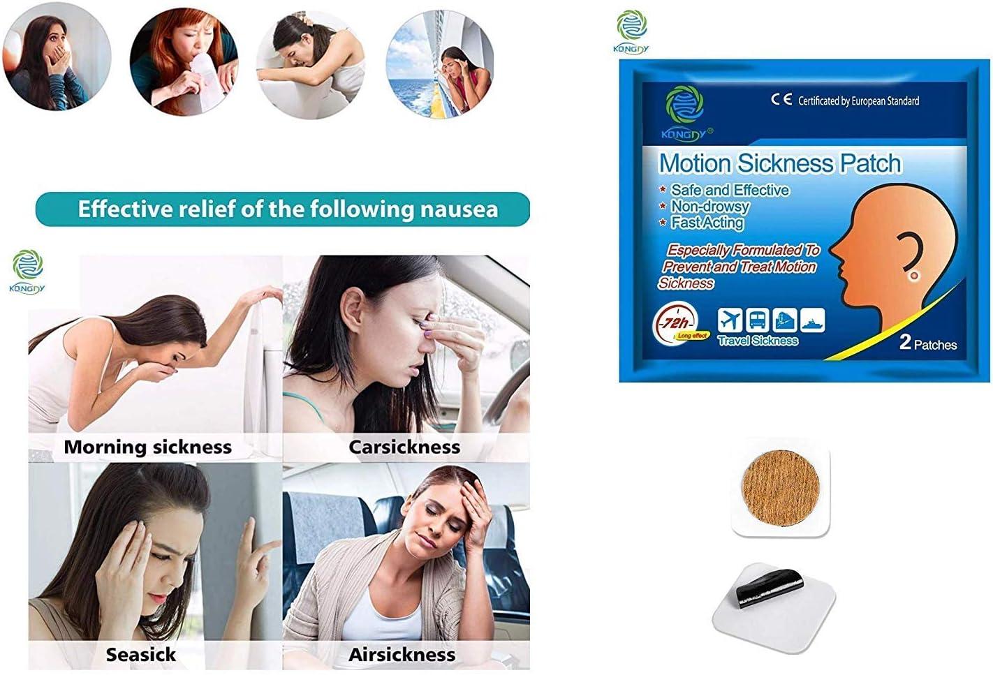 KONGDY Motion Sickness Patches Anti Nausea Travel Pain Relief Car Sea